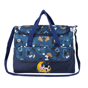 Baby Blue Sky <b>Changing</b> <b>Bag</b> With Pad <b>Pink</b> Cartoon Animal Print Large Capacity Diaper <b>Bag</b> For Baby Care - Product Image 5