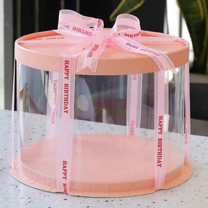 High Quality Gift Packaging Box Round Transparent Cake Box Multi-size <b>Wedding</b> Cake Box - Product Image 4