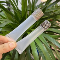 Flacons vides de 10 ml, 15 ml, 20 ml avec capuchons en strass et diamants, transparents, pour baume à lèvres, gloss et tubes souples pour gloss