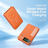 Batterie externe magnétique sans fil à charge rapide 20W PD, chargeur portable en alliage d'aluminium avec support de téléphone intégré