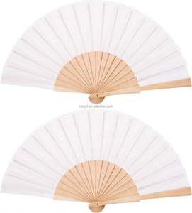 Abanico Plegable de Tela para Manualidades, Decoración, Regalo, con Cordón - Product Image 1