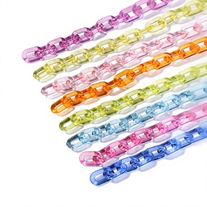 Chaînes en résine de qualité supérieure, transparentes, orange et rose, tendance, nouvelles, pour la décoration artistique de la maison, artisanat, forme irrégulière, moulage - Product Image 3