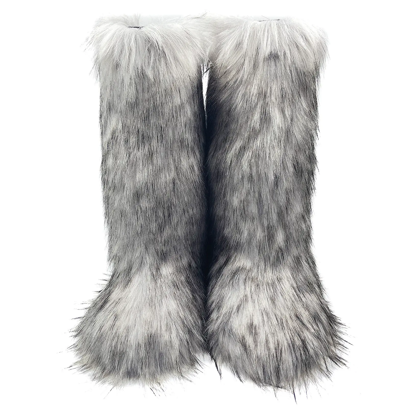 Kunden spezifische New Style Fashion Girls Warme Kunstpelz-Schneeschuhe Trendy Custom Fake Fur kniehohe Stiefel