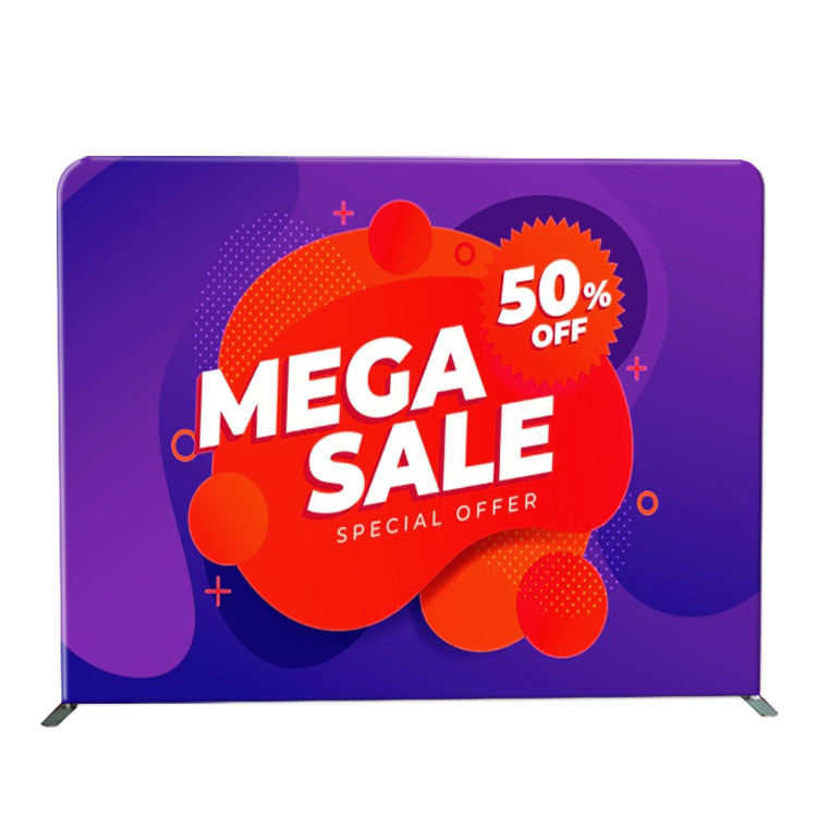 China Hot Sale Messe Hintergrund Wand Display Schritt und Wiederholung Video Hintergrund Custom Printed Tension Fabric Display