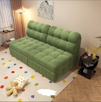 Sofá Cama Convertible Multifuncional de 2 Plazas, Sofá de Piel Sintética con Almacenamiento para Apartamentos Pequeños, Sala de Estar