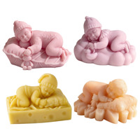 Nouveau moule en silicone pour bougie parfumée ange endormi, moule en plâtre DIY ange, moule en silicone décoratif pour gâteau fait main en plâtre parfumé