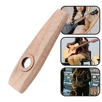 Kazoo Flute Maple Wood Flute Musical Wind Instrument with Diaphragm for Playing Performance