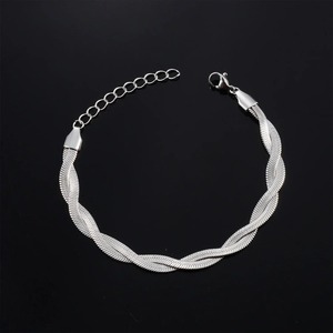 Pulsera de cadena plana unisex de acero inoxidable con extensión, tobillera de 2mm, 2.5mm, 3mm, pulseras gruesas de doble capa, regalo de joyería - Product Image 4