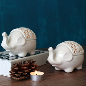 Tùy chỉnh bán buôn dễ thương Elephant Shape Hollow Out gốm tealight người giữ ngọn nến - Product Image 4