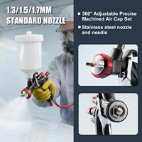Pistol Semprot Udara LVLP Profesional 1.3/1.5/1.7mm Nozzle Regulator Udara 20 oz Cup Gravity A610 Pistol Cat Otomotif untuk Mobil