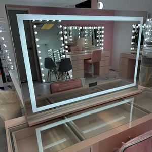 Hot Selling Modern Dresser Storage Bedroom Furniture Vanity <b>Table</b> Big Led Light Makeup <b>Mirror</b> Dressing <b>Table</b> Drawer Home Hotel - Product Image 5