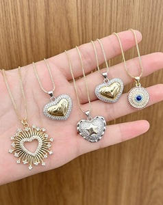 Collar con Colgante de Corazón de Circonio, Chapado en Oro de 18K, Joyería de Moda, Estilo Exquisito - Product Image 6