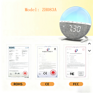 Horloge de bureau numérique intelligente avec réveil, changement de couleur électronique Luminova, logo personnalisé, 7 couleurs, lever de soleil - Product Image 4