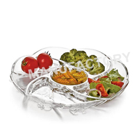 Plateau à fruits transparent en acrylique à 4 compartiments, plat à glace, plateau à fruits pour mariage, fête, hôtel