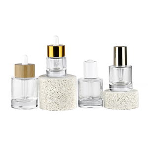 Phẳng Vuông Hình Chữ Nhật Sang Trọng 15Ml <span class=keywords><strong>30Ml</strong></span> 40Ml 50Ml <span class=keywords><strong>Glass</strong></span> <span class=keywords><strong>Dropper</strong></span> Chai Với Pha Lê Rõ Ràng Cổ Áo Cho Huyết Thanh Tinh Dầu - Product Image 2