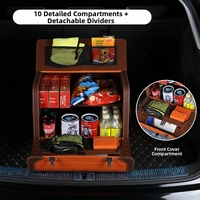Organisateur de coffre de voiture haut de gamme en cuir, boîte de rangement de luxe pour coffre de voiture, grande capacité, robuste, simple et élégant pour SUV avec serrure