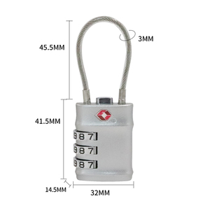 <span class=keywords><strong>Serrure</strong></span> de valise XMM-201 <span class=keywords><strong>Logo</strong></span> personnalisé approuvé 3-Dial Reset mot de passe combinaison en alliage de Zinc fil de sécurité <span class=keywords><strong>serrure</strong></span> TSA - Product Image 5