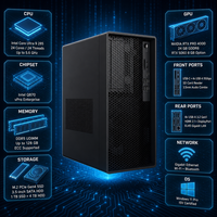 Workstation Menara P368-C4 Generasi ke-12 Core DDR5 GPU Desain 3D Pembuatan Konten CAD Teruji Profesional