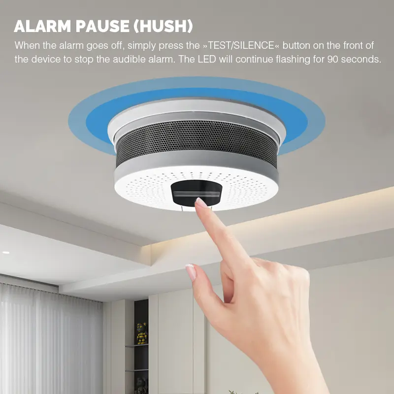 Smoke and Co Combined Detectors Alarm Smoke and Carbon Monoxide Detector With LCD Display