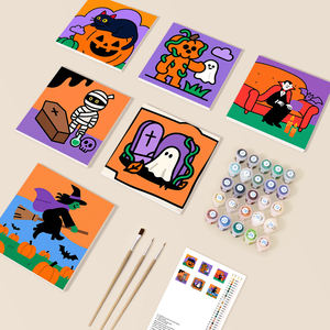 Regalo <span class=keywords><strong>de</strong></span> Navidad Orfon <span class=keywords><strong>pintura</strong></span> en miniatura por números juego <span class=keywords><strong>de</strong></span> 6, 15x15cm pequeño kit <span class=keywords><strong>de</strong></span> arte DIY, Dropshipping global personalizable - Product Image 1