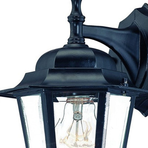 Lanterna appesa in vetro nero opaco HMS luce da parete esterna calda bianca con Base in acciaio inox e alluminio certificata ETL - Product Image 5