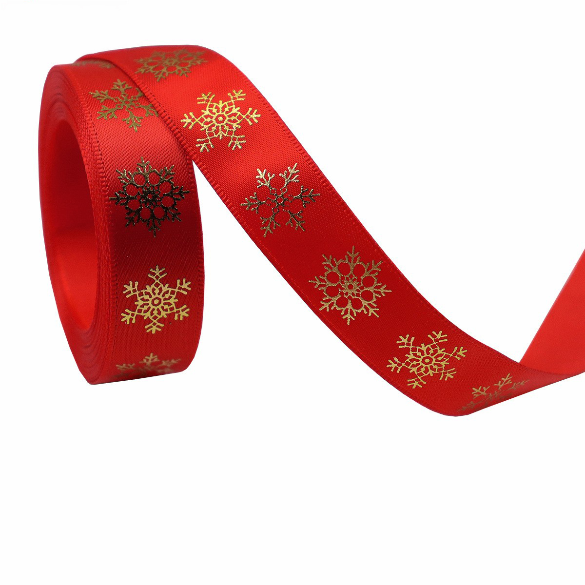 Flocon de neige rouge-or-1,6 cm * 10 yards
