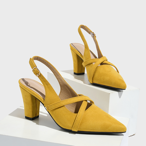 Chaussures habillées style mocassins pour femmes, <span class=keywords><strong>bleu</strong></span> <span class=keywords><strong>marine</strong></span>, à bout pointu, effet croco, talon carré, à bride arrière, avec ornement doré, vente en gros OEM - Product Image 1