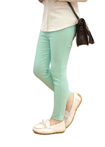 Pantalon court uni slim passe-partout, Leggings couleur bonbon pour filles, Collants pour enfants et jeunes filles - Product Image 3