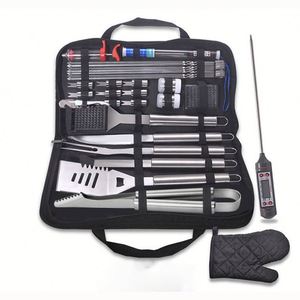 30 pièces d'outils de barbecue en acier inoxydable, accessoires de barbecue pour le camping - Product Image 1