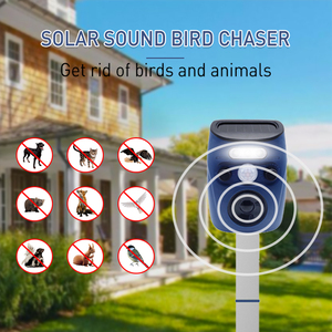 Sensor de repelente de perros y gatos ultrasónico con energí<span class=keywords><strong>a</strong></span> solar y eléctrica recargable, espantapájaros para asustar <span class=keywords><strong>a</strong></span> los pájaros en el jardín - Product Image 2