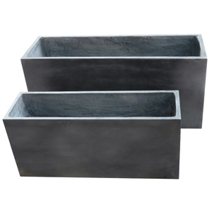 <b>Large</b> Rectangle Fiberglass Clay Flower Planter <b>Pot</b> for Garden Minimalist Design Home and Mall Use Wholesale Planters - Product Image 1
