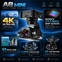 Caméra stabilisée SIYI A8 Mini 4K, 8MP, zoom numérique 6X, stabilisation 3 axes pour drone FPV UAV, UGV, USV, avion RC, noir
