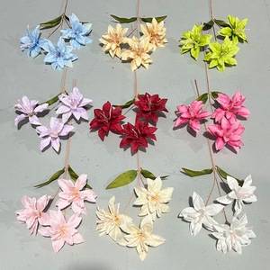 Bouquet de lys artificiels en soie, décorations de mariage multicolores, accessoires d'intérieur et d'extérieur - Product Image 2
