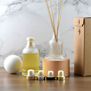 100ml Glass Perfume Bottle <strong>Diffuser</strong> Glass Bottle <strong>Black</strong> <strong>Reeds</strong> With Silver Cork - Product Image 4