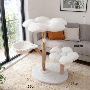 <span class=keywords><strong>Arbre</strong></span> <span class=keywords><strong>à</strong></span> <span class=keywords><strong>chat</strong></span> moderne de luxe en bois naturel, tour stable pour <span class=keywords><strong>chat</strong></span> avec poteau <span class=keywords><strong>à</strong></span> gratter en jute et tapis en polaire douce, multi-niveaux - Product Image 2