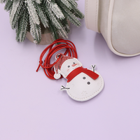 Porte-clés Pendentif Sac en Cuir PU RR, Breloque Chaussette de Noël, Décoration Festive Bonhomme de Neige, Cadeaux de Noël
