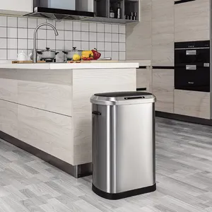 2023 neuer großer großer Hochleistungs-Satin 410 Edelstahl 50l Smart Sensor Mülleimer für die Küche