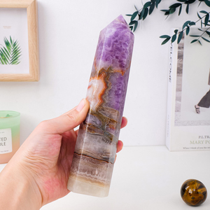 All'ingrosso <span class=keywords><strong>di</strong></span> cristallo naturale sogno ametista <span class=keywords><strong>torre</strong></span> <span class=keywords><strong>di</strong></span> lucidatura <span class=keywords><strong>di</strong></span> <span class=keywords><strong>pietre</strong></span> grezze bacchetta <span class=keywords><strong>di</strong></span> quarzo per la decorazione della casa - Product Image 3