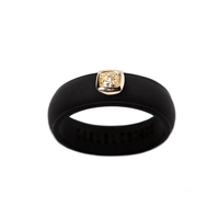 Bague en silicone personnalisée de 5,7 mm avec diamant de laboratoire de 0,5 CT/1 CT |   Bague de mariage haut de gamme |   Couleurs personnalisées OEM ODM Usine