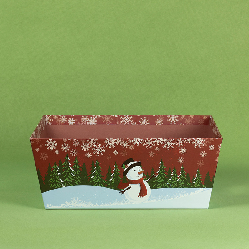 Christmas forest snowman trapezoid box