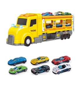 <span class=keywords><strong>Camion</strong></span> <span class=keywords><strong>Giocattolo</strong></span> Trasformabile con Rimorchio da Corsa a Inerzia per Bambini con Suoni e Luci - Product Image 4