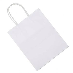 Bolsas de Papel Kraft Blancas Medianas KUAIMA de 15*8*21cm con Asas, para Regalos, Manualidades, Compras, Venta al por Menor, Fiestas de Cumpleaños - Product Image 4
