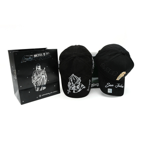 Casquette de baseball réglable en daim à large bord avec doublure en satin, broderie 3D personnalisée avec logo, strass et écussons métalliques religieux <span class=keywords><strong>Saint</strong></span> <span class=keywords><strong>Jude</strong></span> - Product Image 6