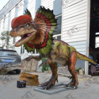 Modèle de dinosaure animatronique pour parc d'attractions, Dilophosaurus animatronique de haute qualité pour attraction touristique