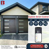 Puerta de Garaje Bolang Marrón de Panel Plano, 40mm/50mm/75mm, Rellena de Espuma, Ventana Personalizada, Entrega Rápida, Control Inteligente por Voz y WiFi, Certificación CE