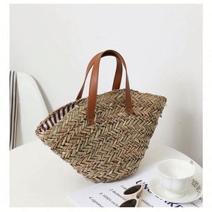Bolso de Mano de Paja Natural de Diseño Moderno para Mujer, para la Playa, Verano, Moda al Aire Libre - Product Image 3