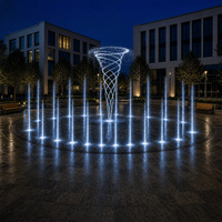 Fuente Interactiva de Agua para Plazas y Exteriores, 3x2m, con Luces LED RGB Musicales, Láser, Acero Inoxidable, IP68