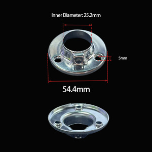 Iron Flange Seat Y027 Round Tube Base Chrome Plated Wall Mount <b>Wardrobe</b> <b>Hardware</b> - Product Image 4