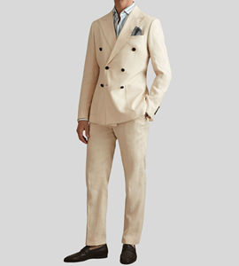 Haute qualité hommes britannique Savile Street Style <span class=keywords><strong>chirurgien</strong></span> poignets mode <span class=keywords><strong>Costume</strong></span> Double boutonnage smoking 2 pièces <span class=keywords><strong>costume</strong></span> ensemble pour hommes - Product Image 2