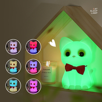 Kitty Silicone bébé pépinière enfants chambre Silicone veilleuse enfants Silicone veilleuse Rechargeable mignon chat sommeil lampe